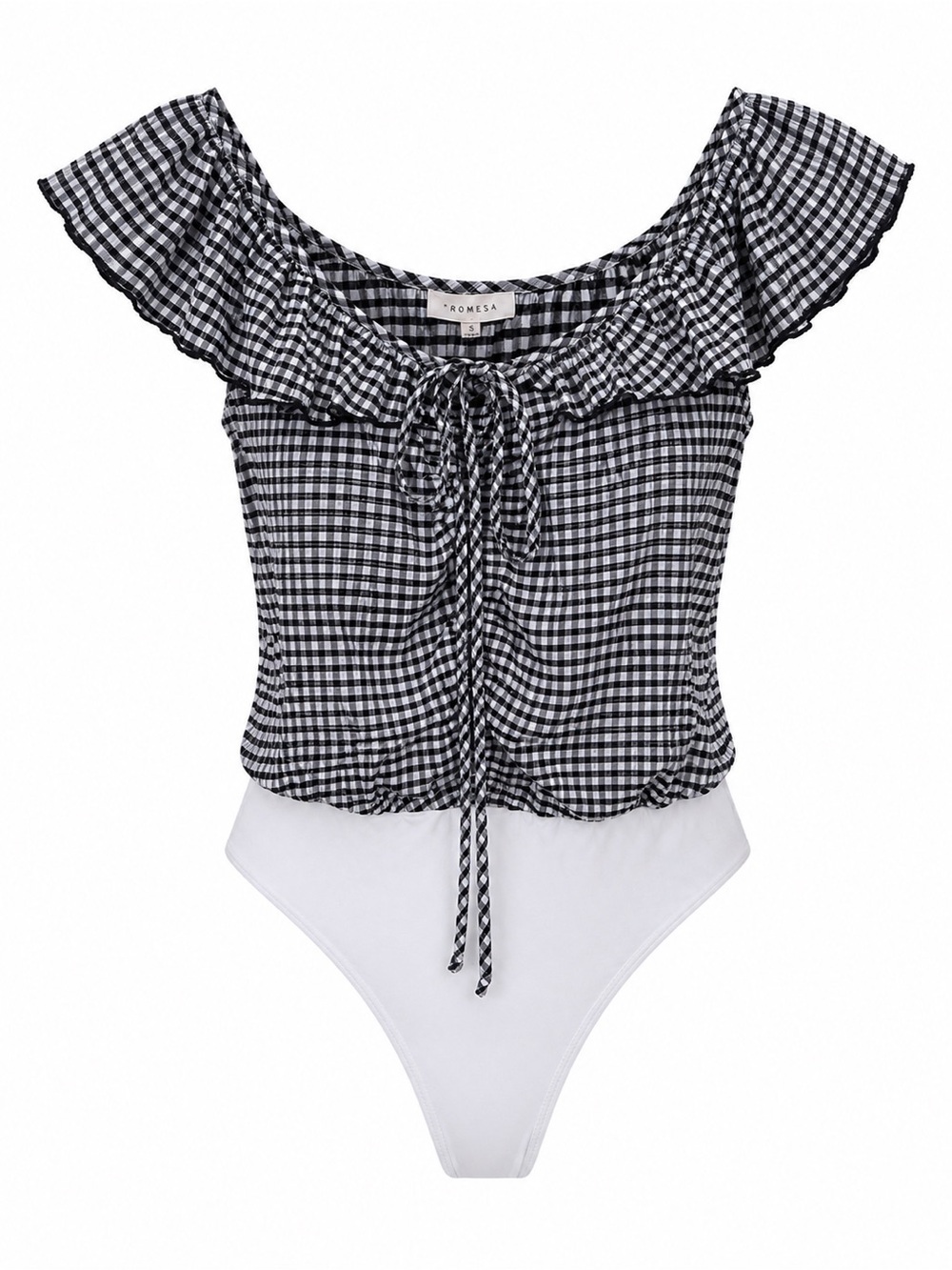 Promesa NWT black gingham bodysuit, small